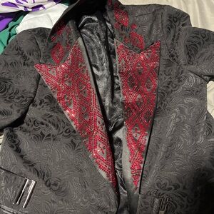 Elegant Black and Red Men Blazer